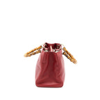 Gucci Crossbody Tote Bag Bamboo Handle Calfskin Red LGHW