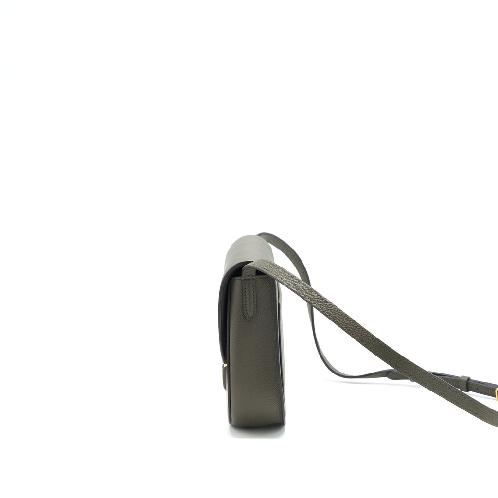 Celine Small Trotteur bag grained calfskin Olive green