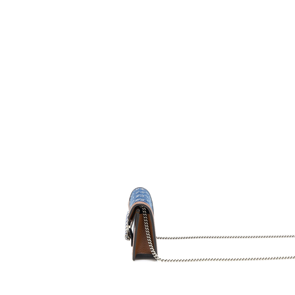 Gucci Super Mini Dionysus GG Supreme Denim/ Leather Multicolour Hardware