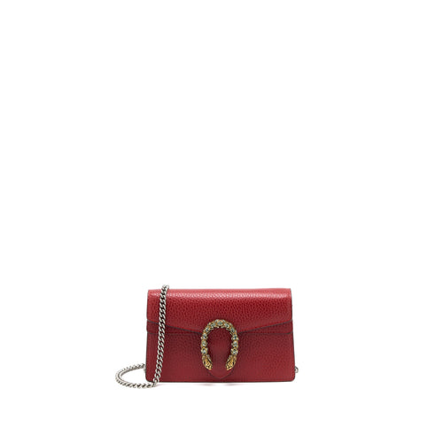 Gucci Super Mini Dionysus Calfskin Red Ruthenium SHW