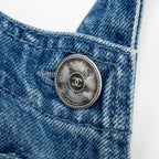 Chanel Size 34 Coco Mark Button Tank Top Denim Blue SHW