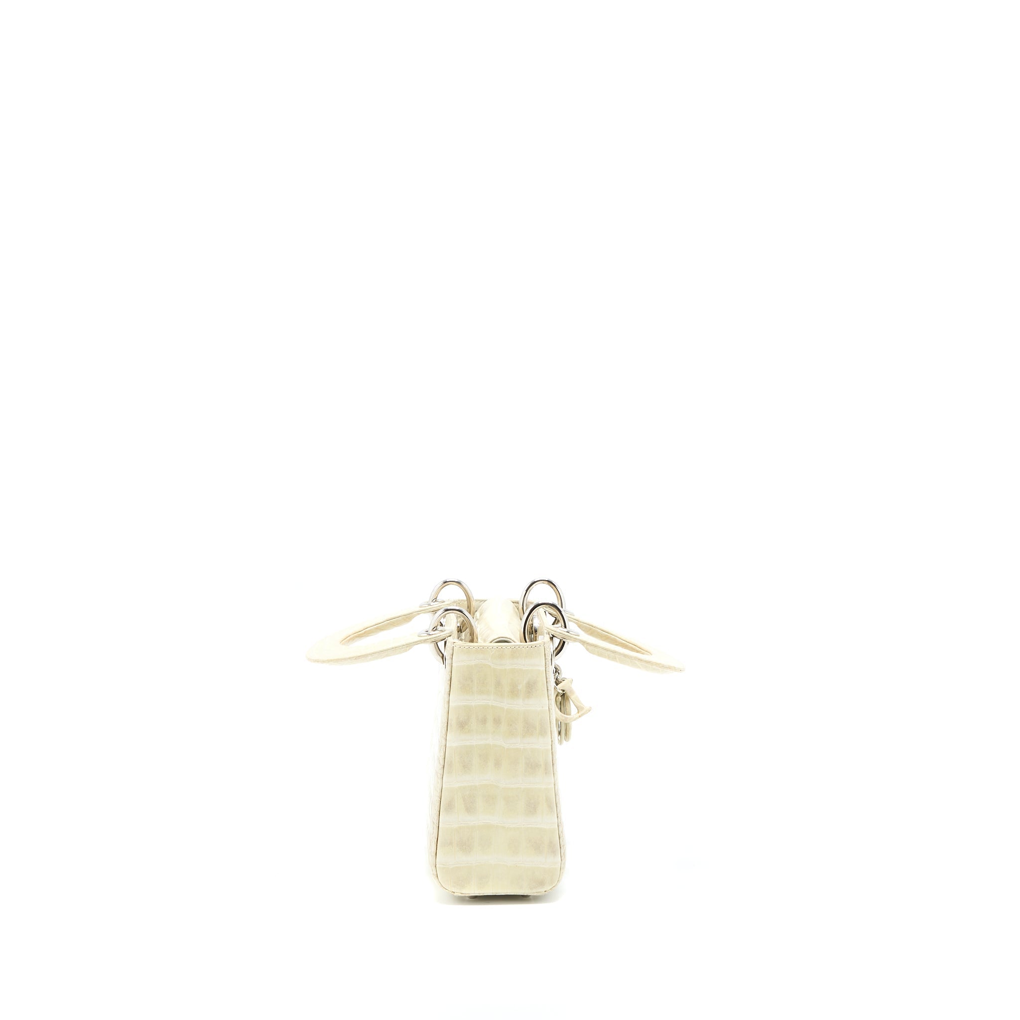 Dior Mini Lady Dior Himalayan Crocodile White SHW