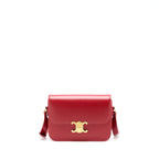 Celine Medium Classique Triomphe Bag Shiny Calfskin Red