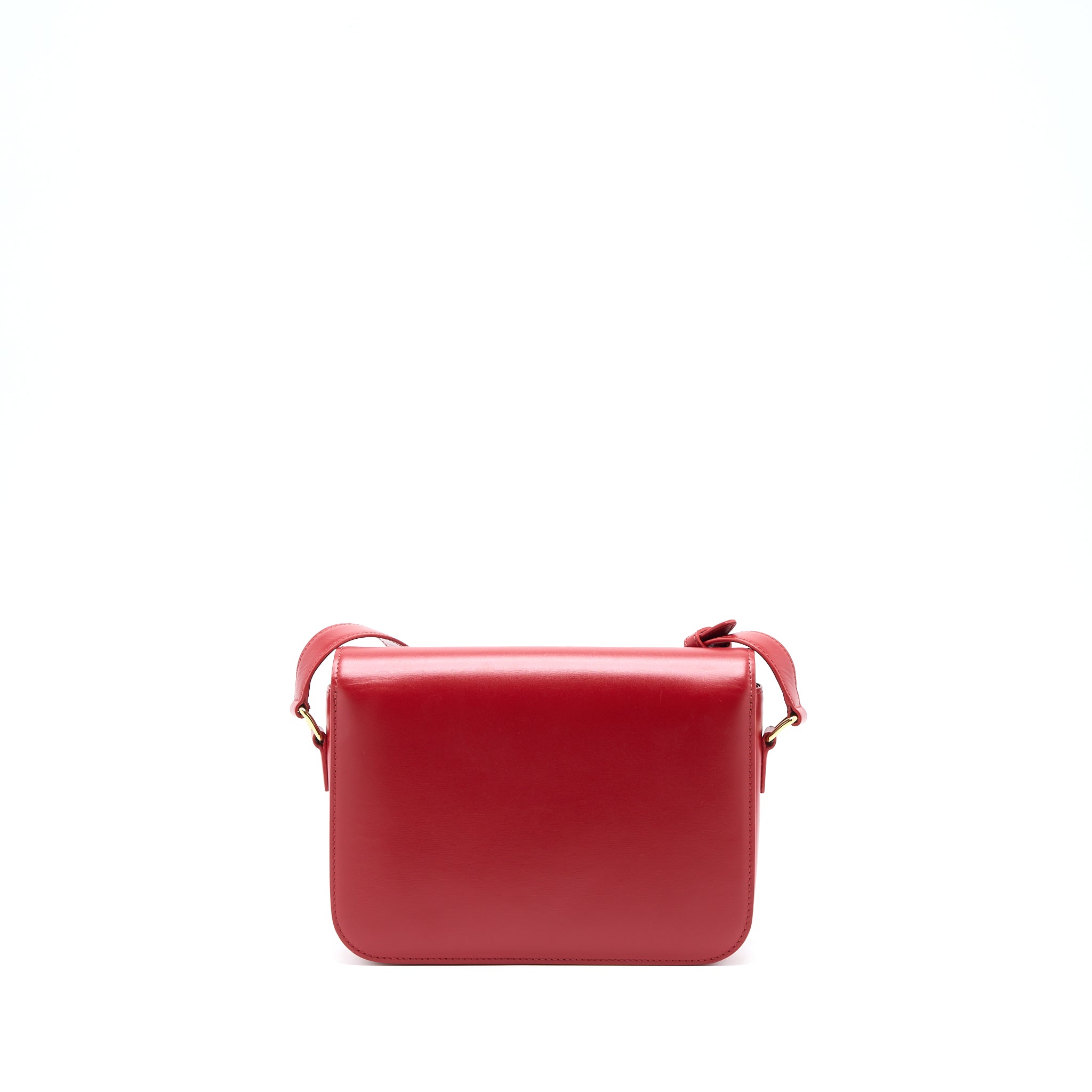 Celine Medium Classique Triomphe Bag Shiny Calfskin Red