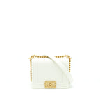 Chanel Mini Boy Handbag Calfskin White GHW (Microchip)