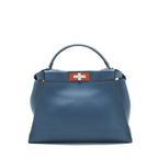 Fendi Medium Peekaboo Bag dark blue Multi colour Hardware
