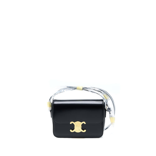 Celine Teen Triomphe Shoulder Bag Calfskin Black