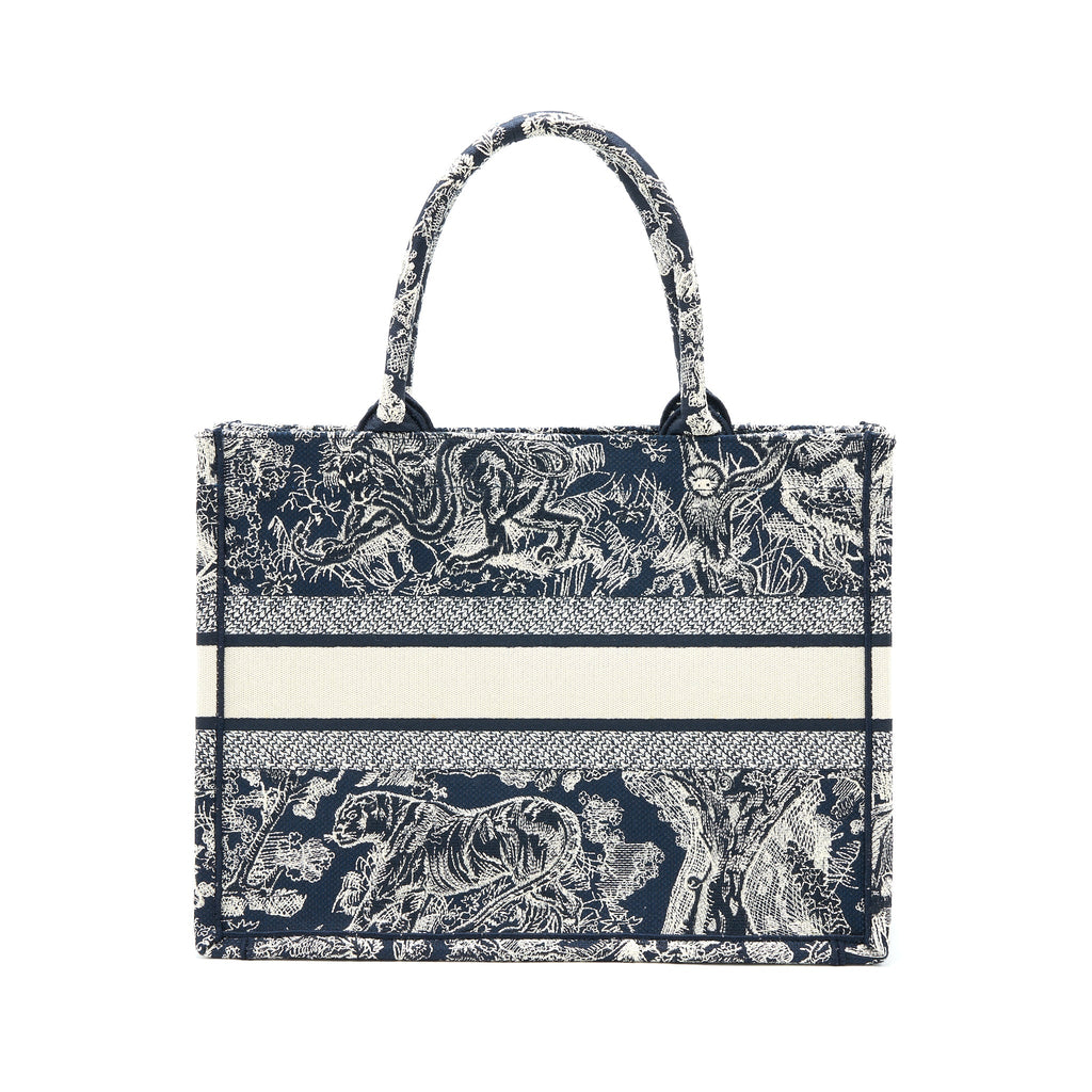 Dior Medium Book Tote Blue Toile De Jouy Embroidery