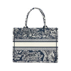 Dior Medium Book Tote Blue Toile De Jouy Embroidery