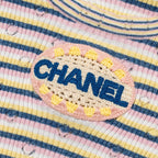 Chanel Size 38 Letter Logo Short Sleeve Knit T-shirt Cotton/Paper Multicolour
