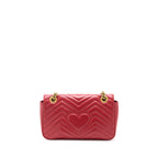 Gucci Small GG Marmont Matelasse Shoulder Bag Calfskin Red GHW