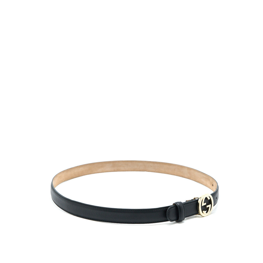 Gucci GG Logo Belt 85cm Black LGHW