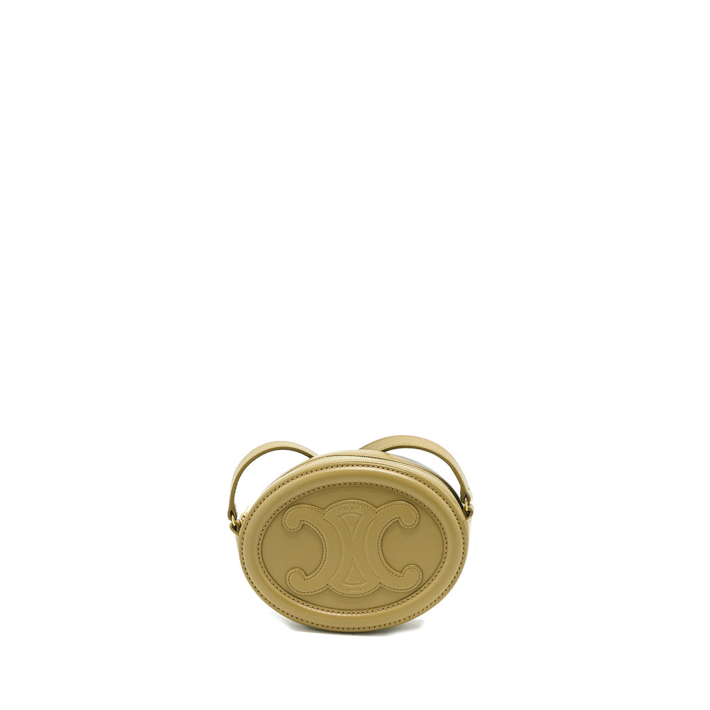 Celine Crossbody Oval Purse Calfskin Olive