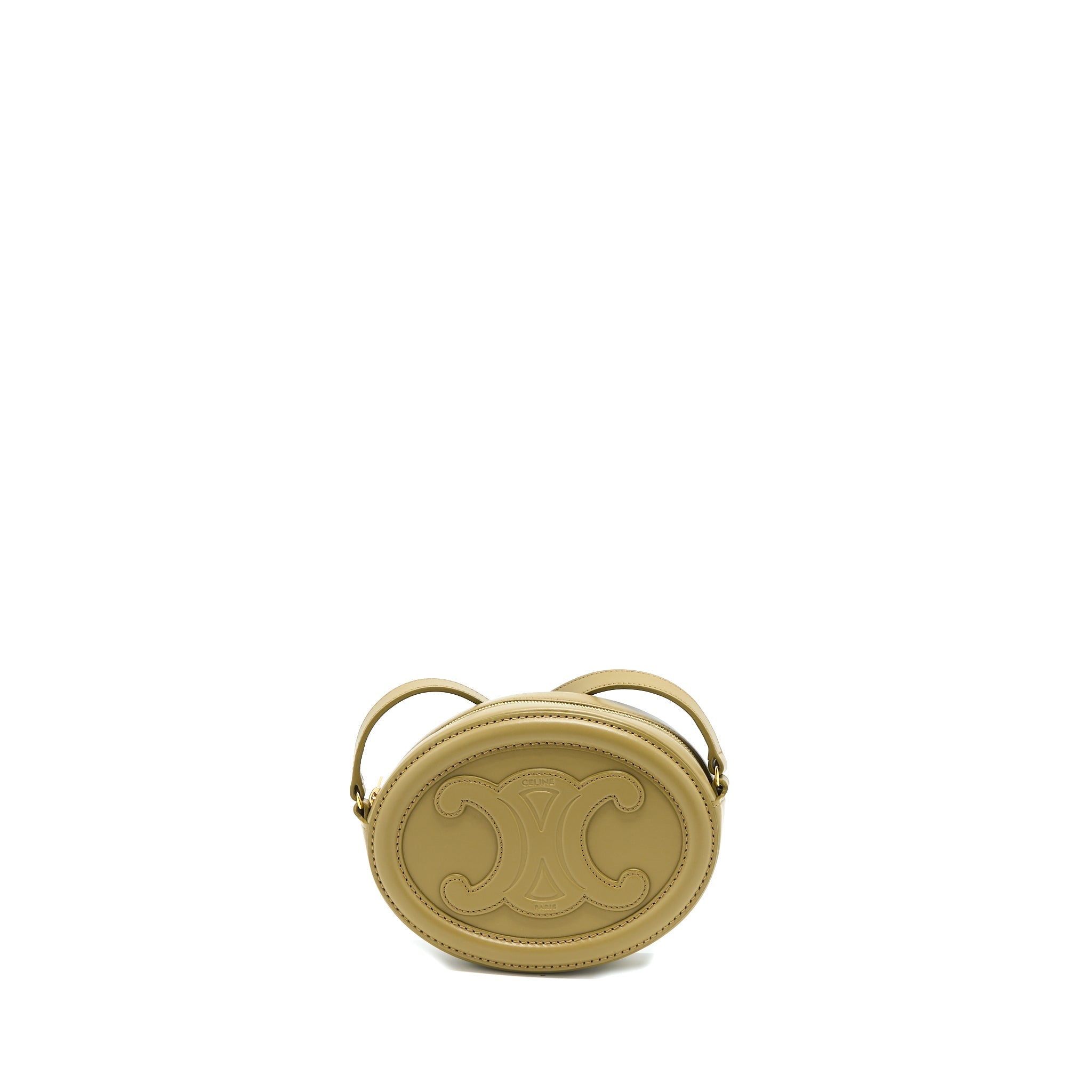 Celine Crossbody Oval Purse Calfskin Olive