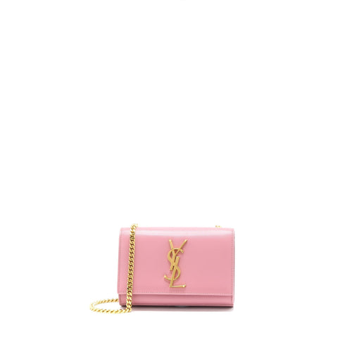 Saint Laurent Mini Kate Bag Grained Calfskin Pink GHW