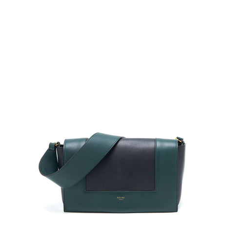 Celine Frame Bag Calfskin Navy/Dark Green