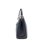 CHRISTIAN DIOR Medium Diorissimo Tote Bag Black Grained Leather SHW