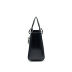 CHRISTIAN DIOR MEDIUM LADY DIOR CALFSKIN IN BLACK BHW