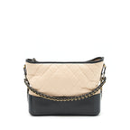 Chanel Large Gabrielle Hobo Bag Beige/Black Gold/Sliver Hardware