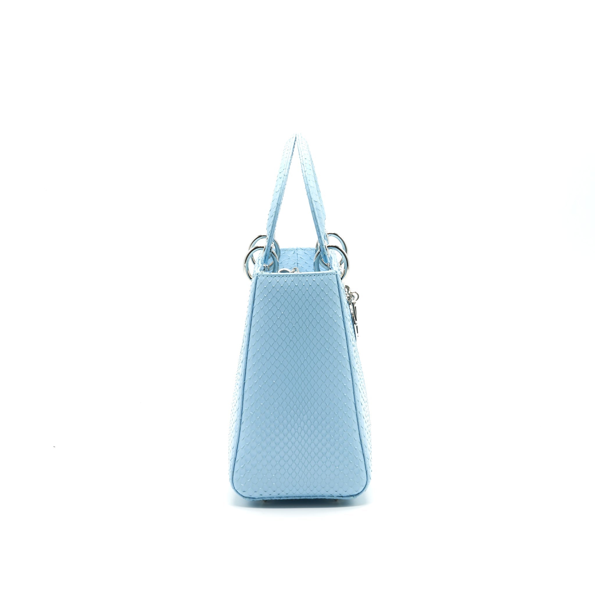 CHRISTIAN DIOR PYTHON MEDIUM LADY DIOR BAG SKYBLUE SHW WITH SMALL SCARF