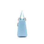 CHRISTIAN DIOR PYTHON MEDIUM LADY DIOR BAG SKYBLUE SHW WITH SMALL SCARF