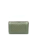 Chanel Medium Boy Bag Caviar Light Green SHW