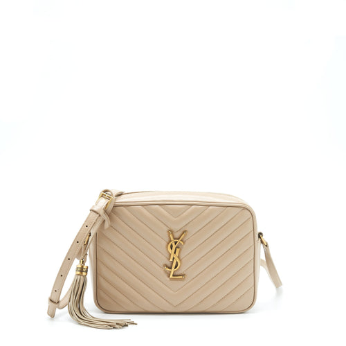 Saint Laurent Lou Camera Bag Calfskin Dark Beige GHW
