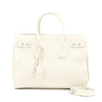 Saint Laurent Sac De Jour Tote Bag Calfskin White SHW