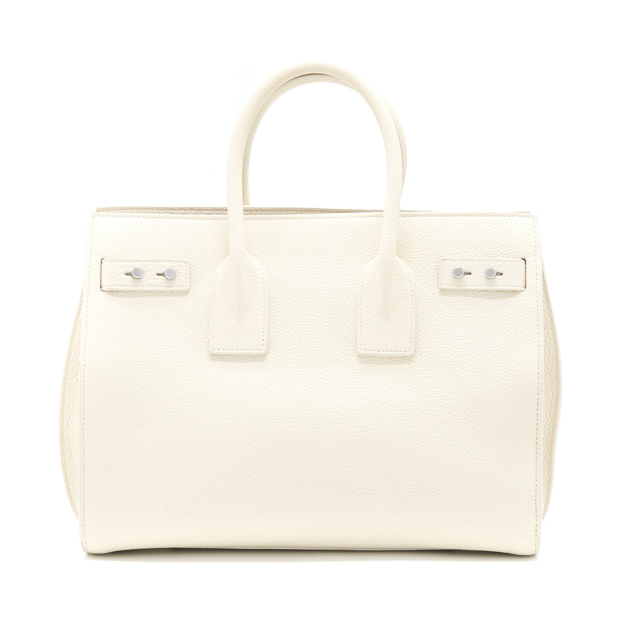 Saint Laurent Sac De Jour Tote Bag Calfskin White SHW