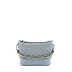 Chanel Chevron Small Gabrielle Hobo Bag Grey With Multicolour Hardware