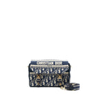 Dior Small Diorcamp Bag Blue Oblique Embroidery LGHW
