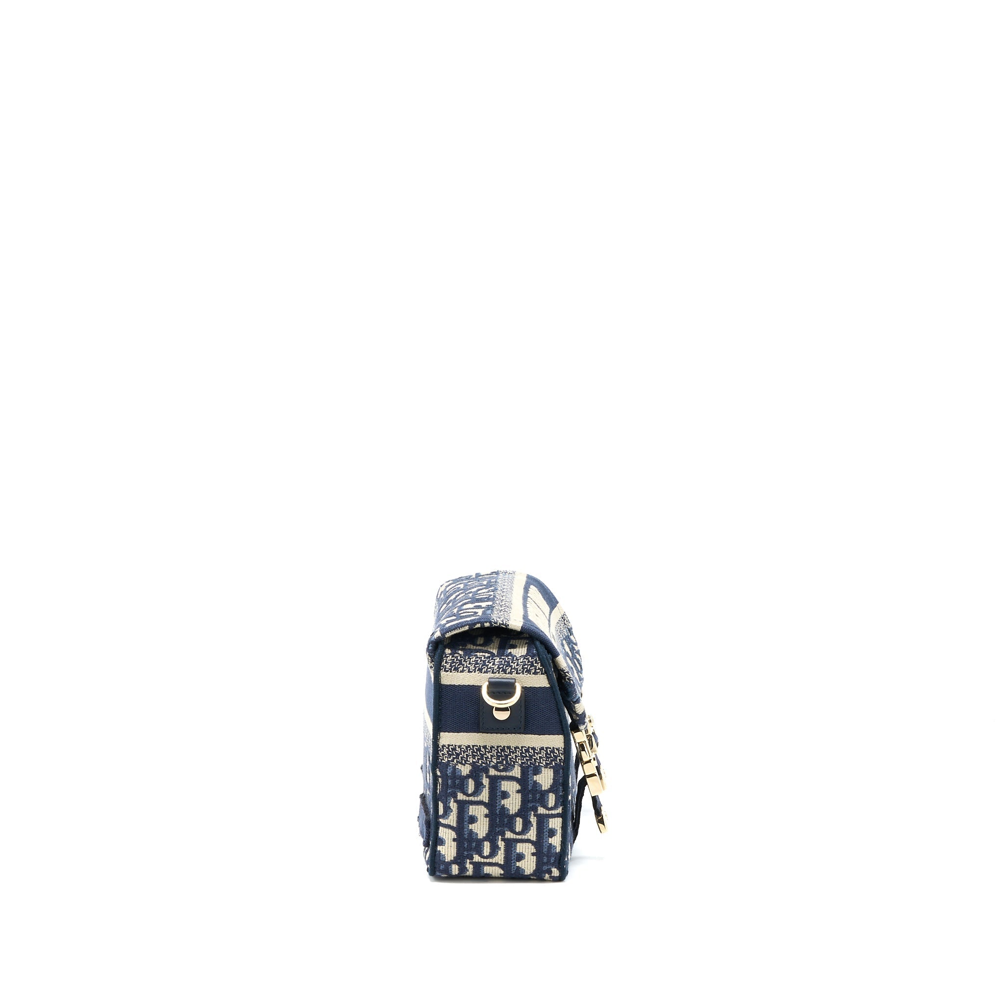 Dior Small Diorcamp Bag Blue Oblique Embroidery LGHW
