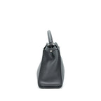 Fendi Grained Calfskin Medium Peekaboo Tote Bag Dark Grey SHW