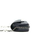 Chanel Logo Pearl Chain Mini Flap Bag GHW