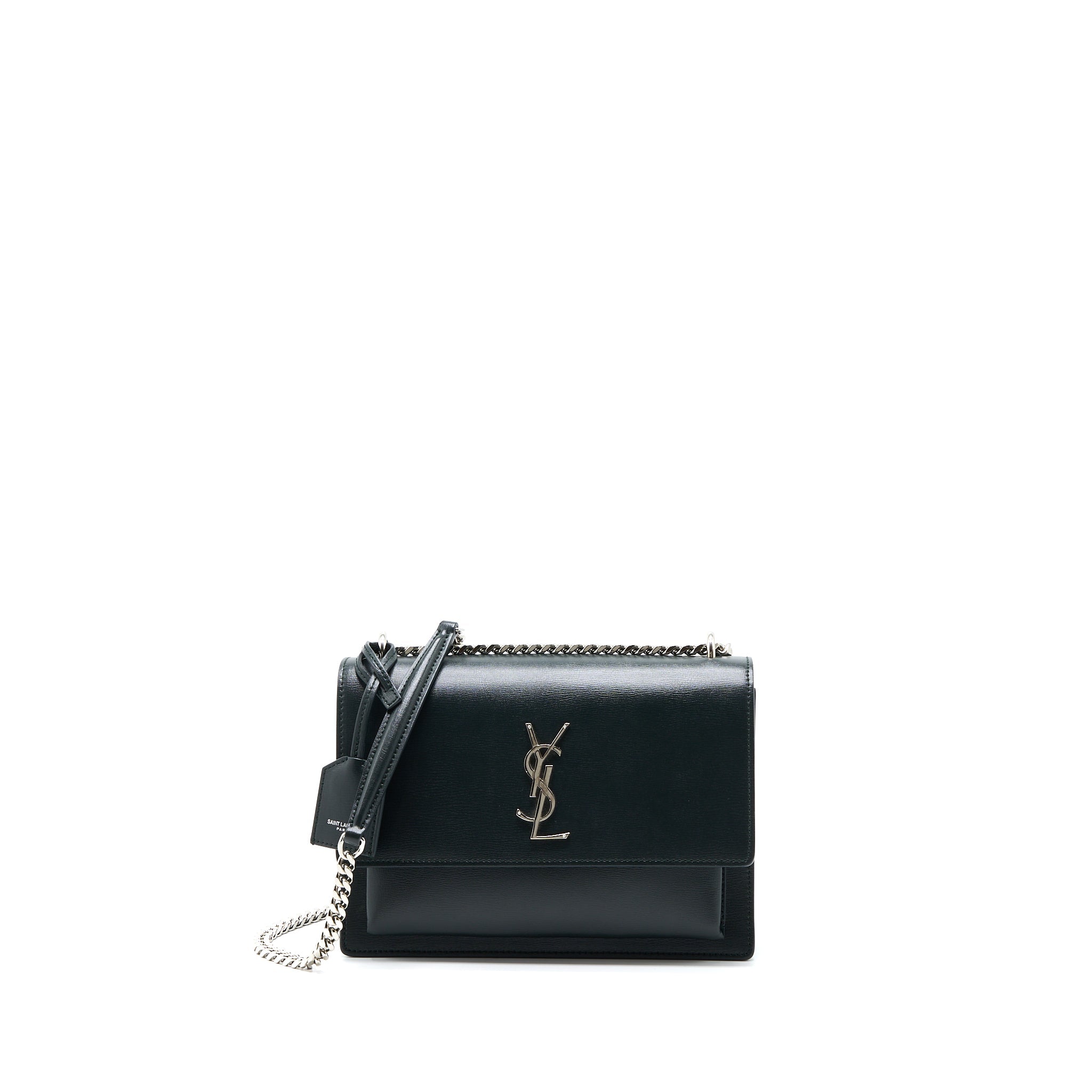 Saint Laurent Sunset Chain Bag Calfskin Dark Green SHW