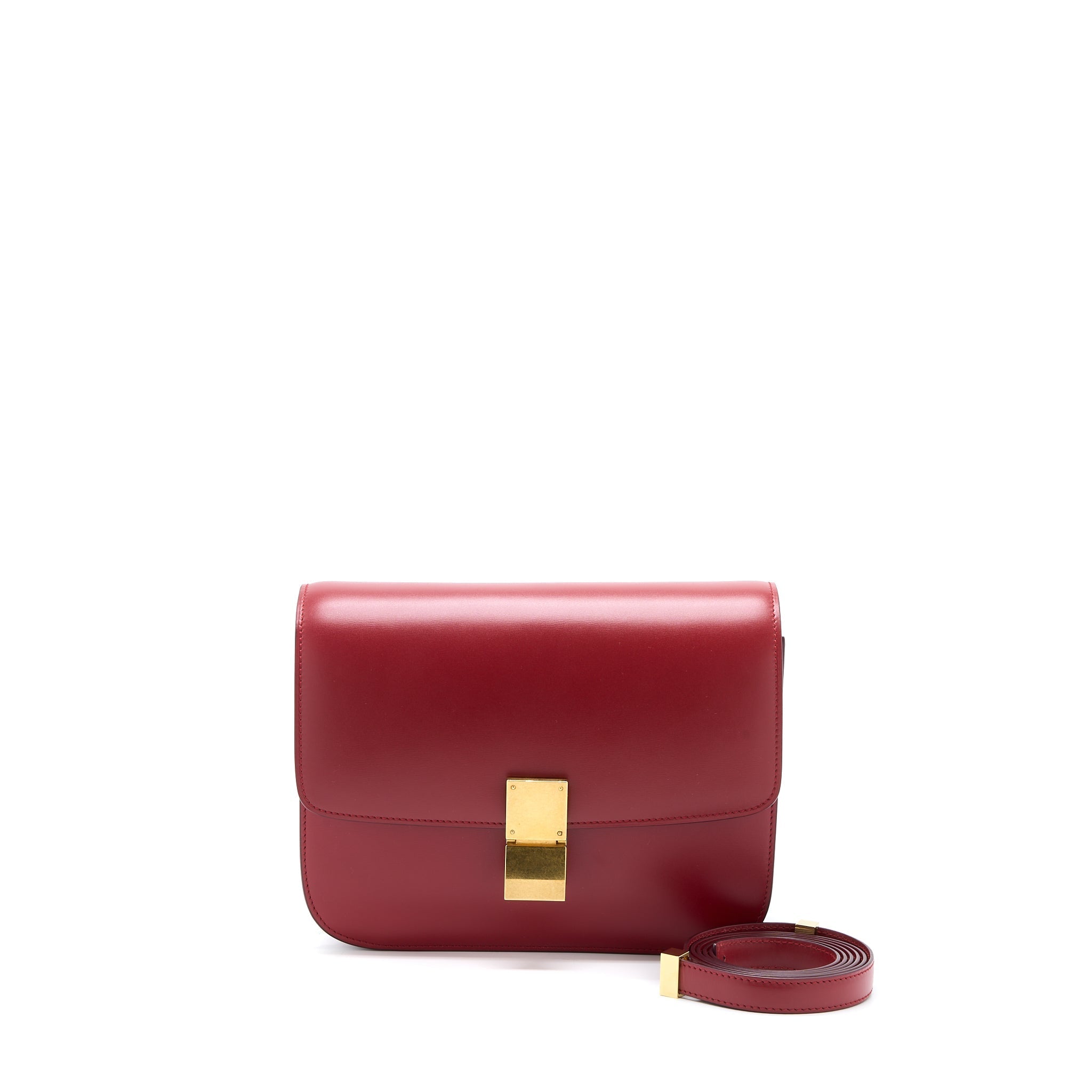 Celine Medium Classic Box Bag Calfskin Red
