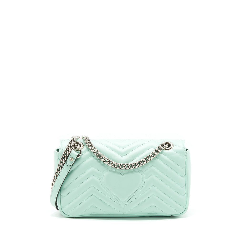 Gucci Small GG marmont bag light green SHW