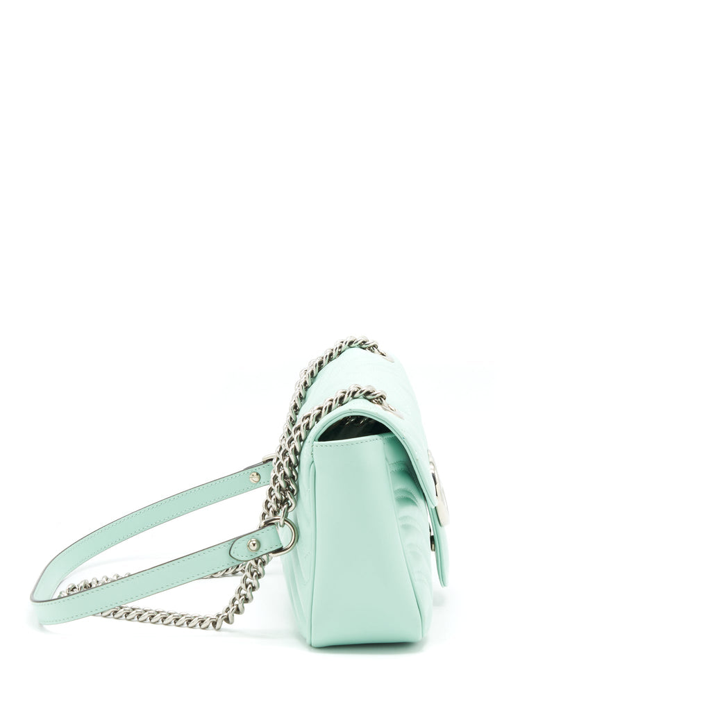 Gucci Small GG marmont bag light green SHW