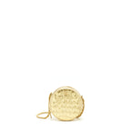 Chanel mini Round Vanity with chain Croc Embossed leather Gold GHW