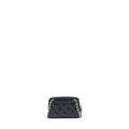 Chanel Mini Zippy Card Holder With Chain Caviar Black SHW