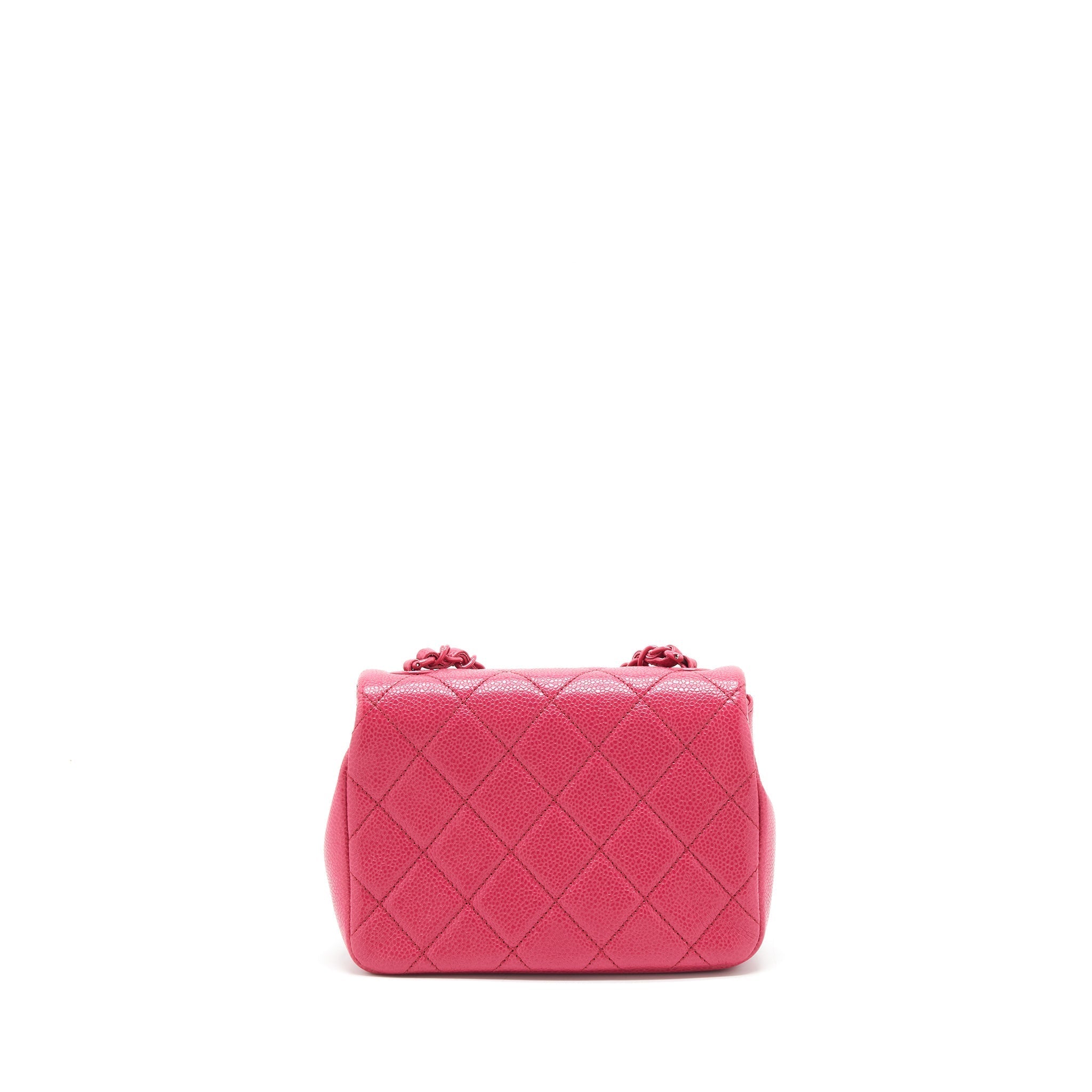 Chanel Mini Square Caviar Pink in Pink Hardware