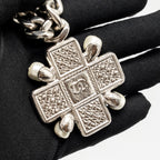 Chanel 2022 CC Pendant Chocker with Pearl and Crystal Silver Tone