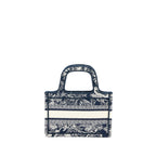 Dior Mini Book Tote Limited Edition Blue Toile De Jouy Reverse Embroidery