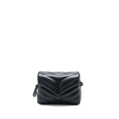 Saint Laurent Loulou Toy Strap Bag Calfskin Black With Black Hardware