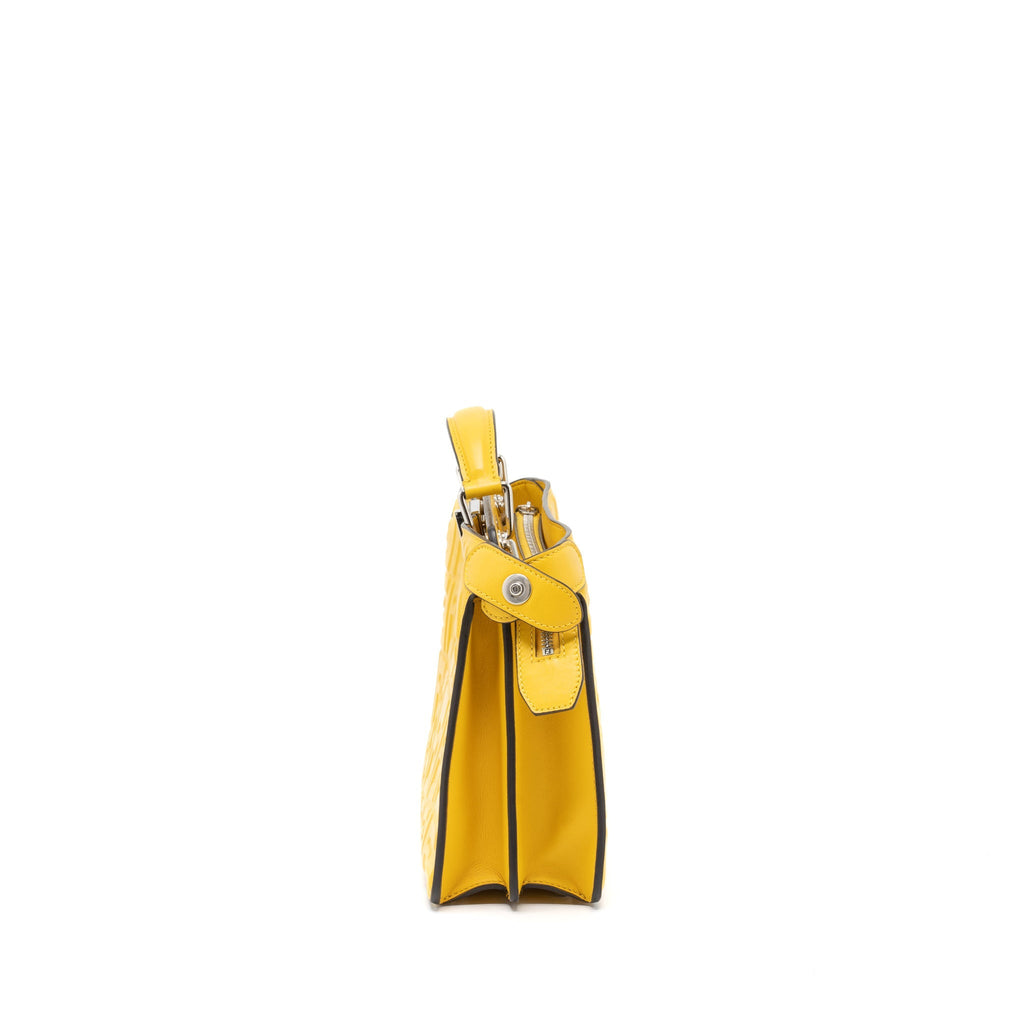 Fendi Top Handle Peekaboo Lambskin Yellow SHW