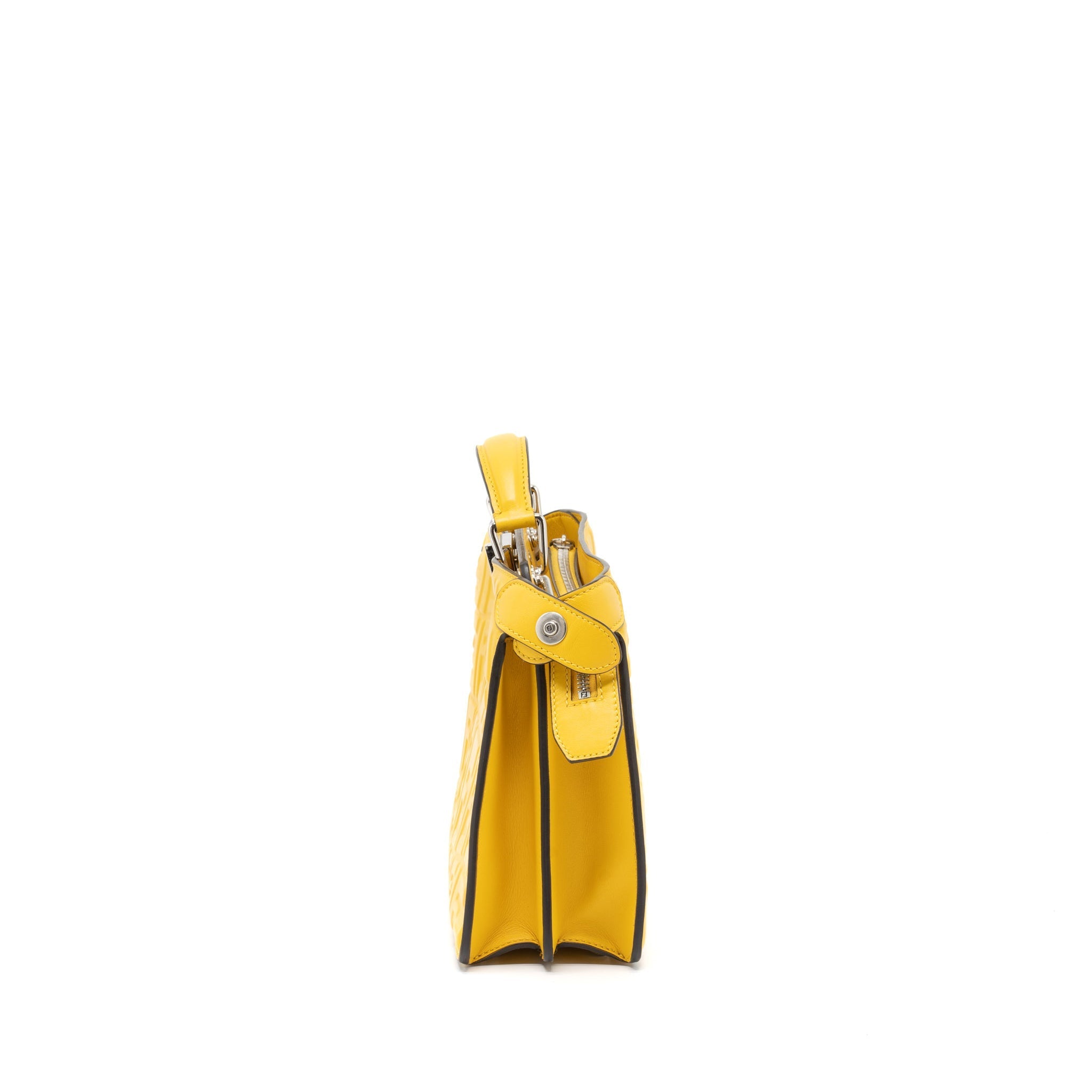 Fendi Top Handle Peekaboo Lambskin Yellow SHW