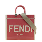 FENDI Sunshine Medium Leather Crossbody Tote Bag Light Pink