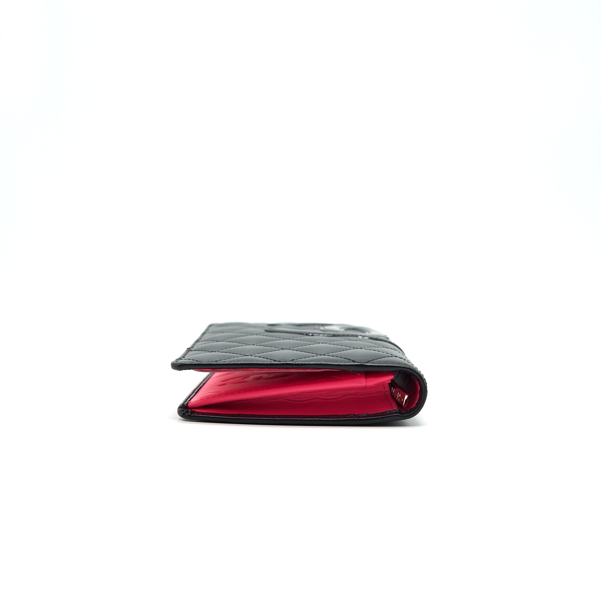 CHANEL Cambon Line Bifold Long Wallet Black