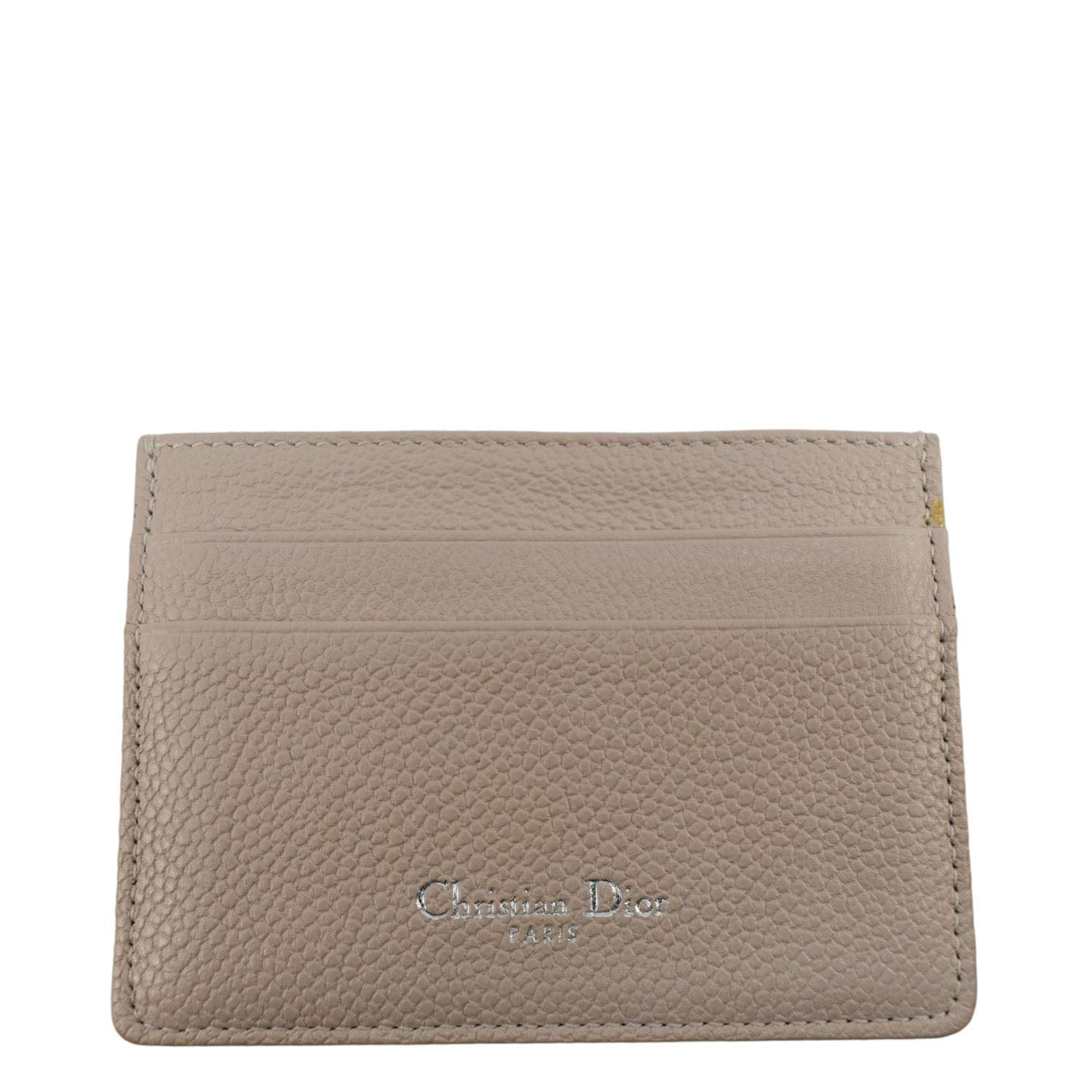 CHRISTIAN DIOR Diorama Cannage Leather Card Holder Light Beige