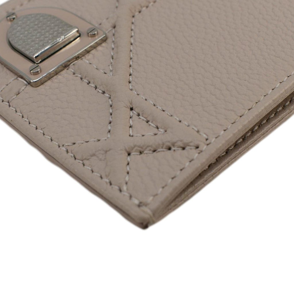 CHRISTIAN DIOR Diorama Cannage Leather Card Holder Light Beige